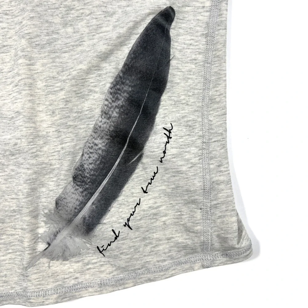 Lululemon Find Your True North Feather Tank Top Small Heathered Gray Yoga EUC‎